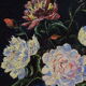 Pair of still life paintings bouquets oval golden frame