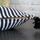 Berber cushion black lines and white medium