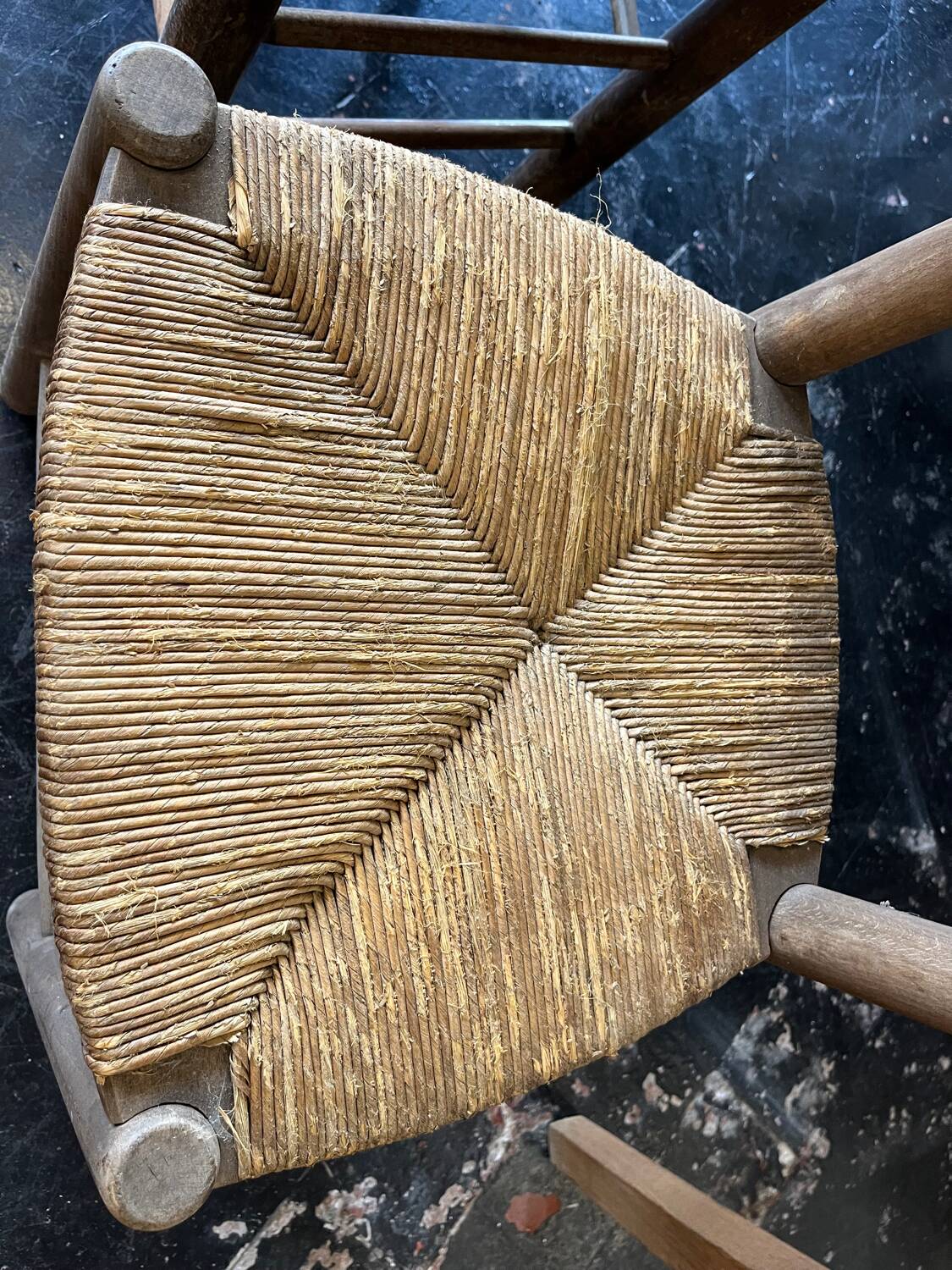 Lot of 6 straw chairs from the end of the 19th century