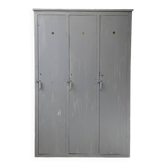 Blue patinated workshop furniture locker room