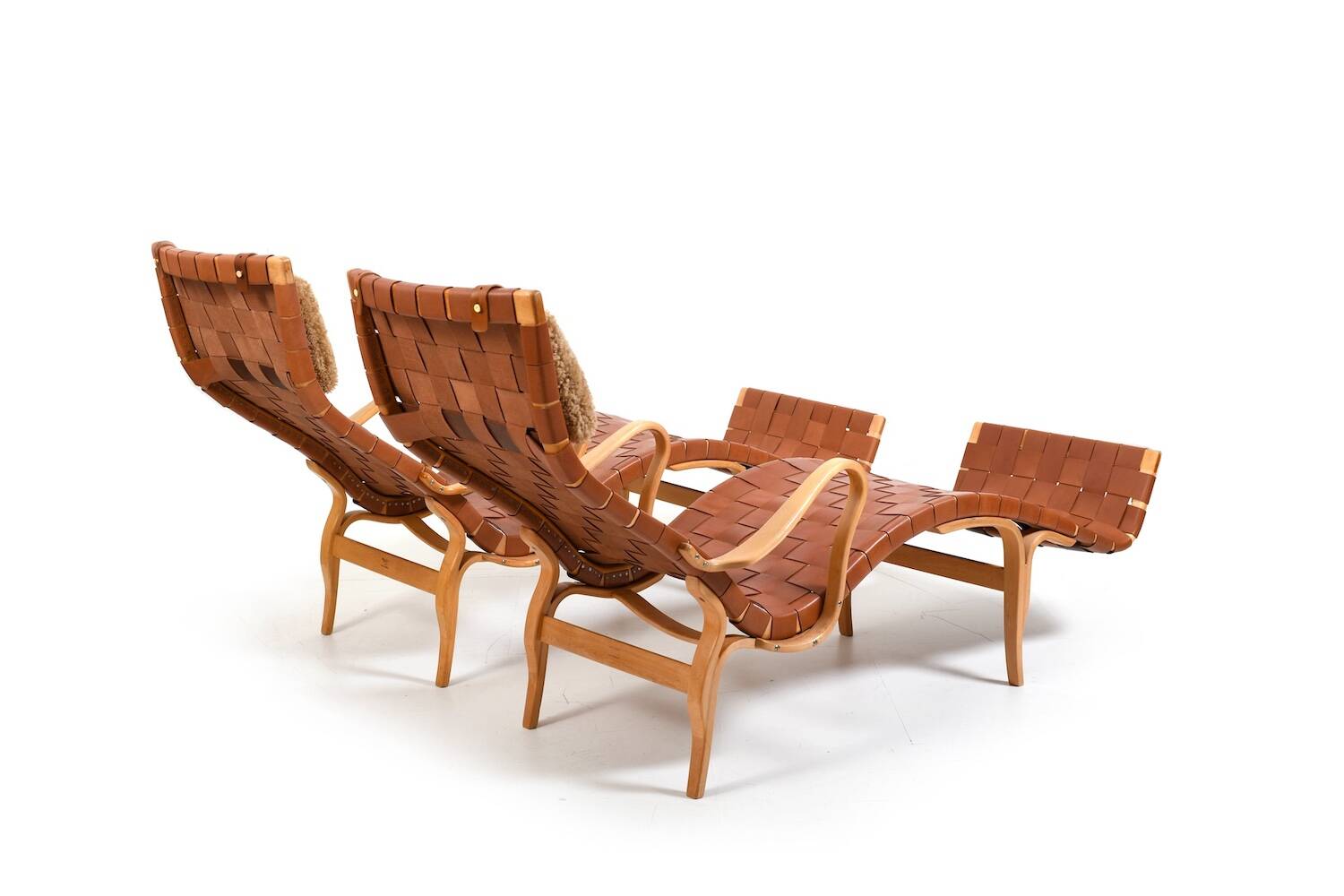 Pair of vintage Pernilla-3 Chaiselongues by Bruno Mathsson