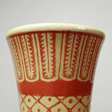 20th century Chinese vase, hand-painted ceramic in an unusual red hue.