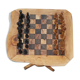 Rustic chess table in olive wood chess game 17.7 "with 32 pieces of craft chess
