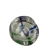 Pair of gourd-shaped glass vases with swirling decoration