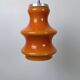 Suspension vintage en verre opalin orange design années 70