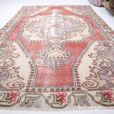 4x7 madallion faded oushak rug, 220x132cm