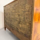 Antique marquetry chest of drawers from the transition period at the end of the 18th century, with 3 wooden drawers.