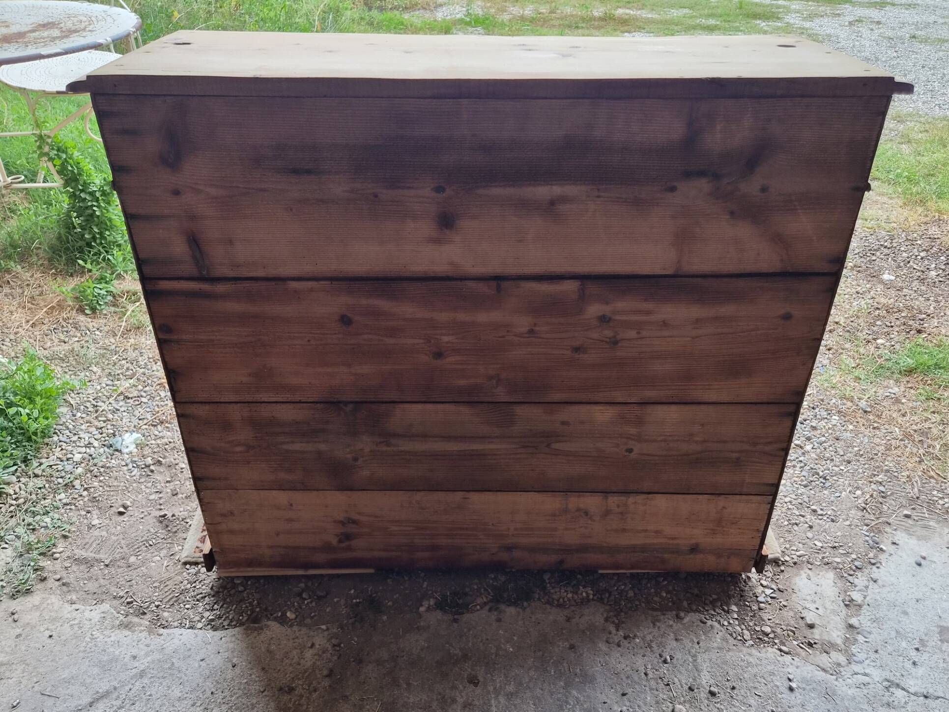 Buffet bas ancien XIXe siècle en bois massif rénové | Henry