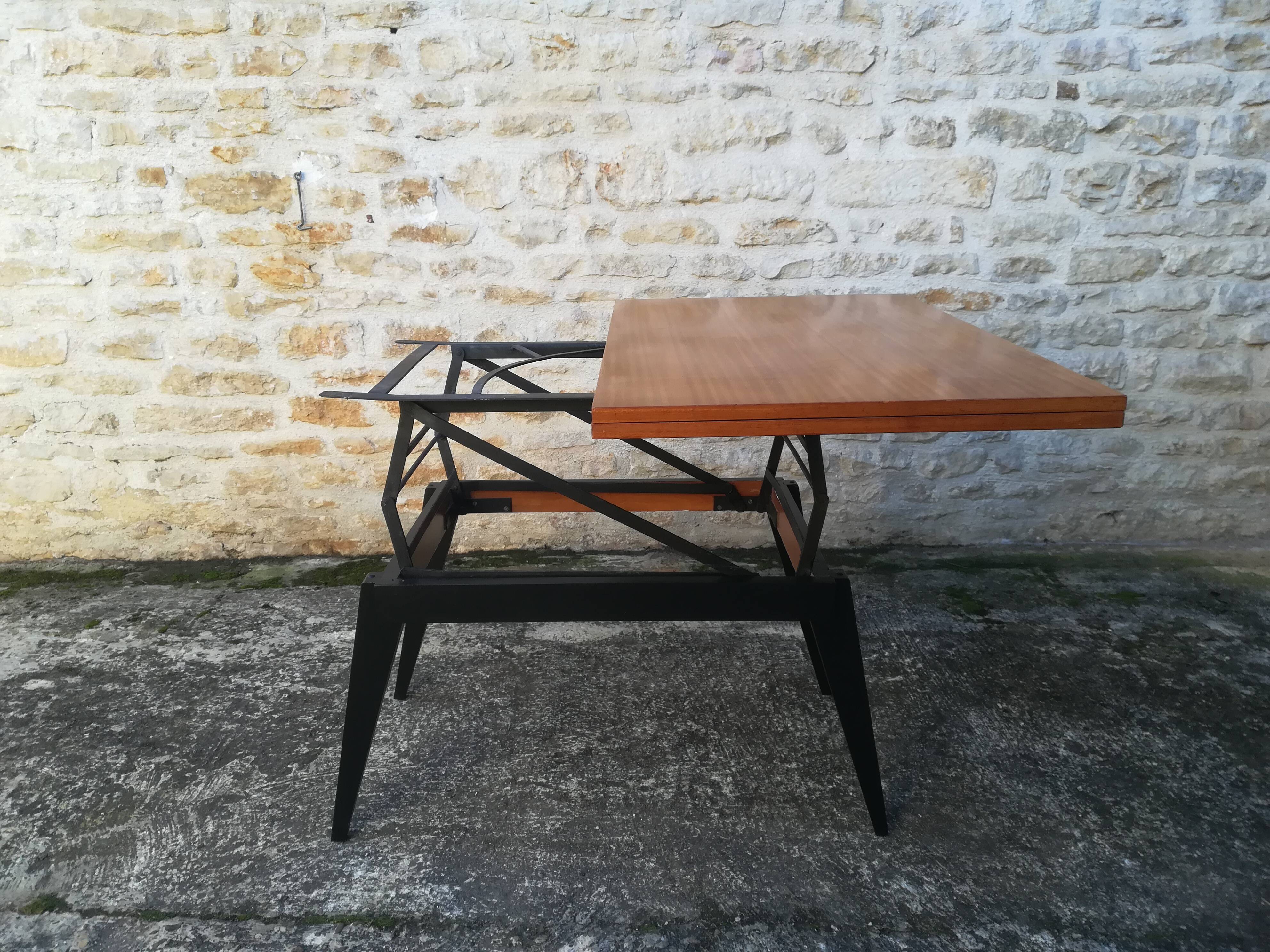 Modular teak coffee table Albert Ducrot