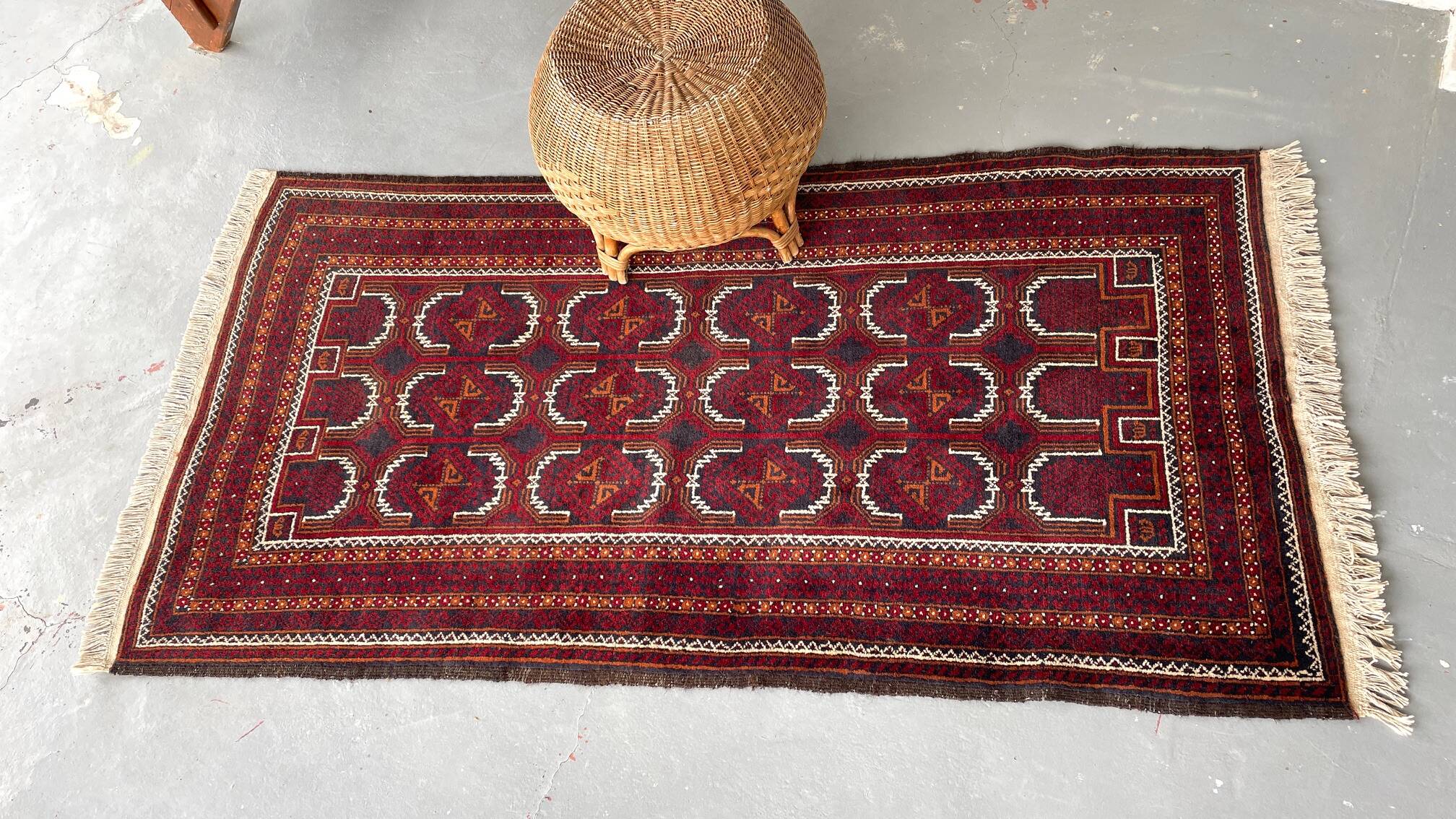 Artisanal orient rug pure vintage wool - 102cm x 204cm