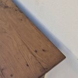 Table de Ferme en chêne massif 19éme, un tiroir piètement fuseau 1m49