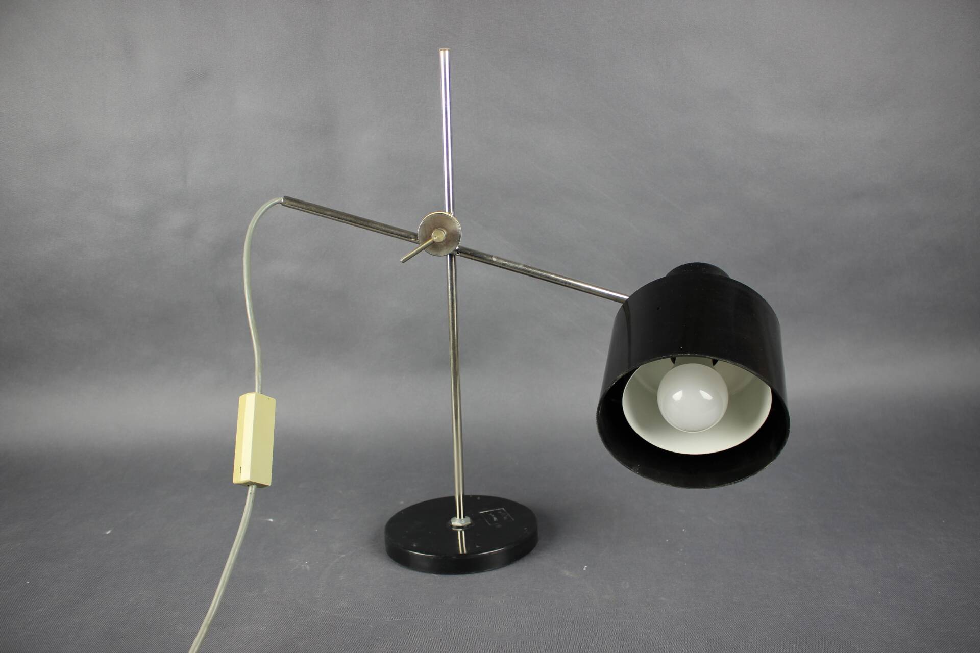 Mid-Century Adjustable Chrome and Bakelite Desk Lamp, Czechoslovakia, 1950s