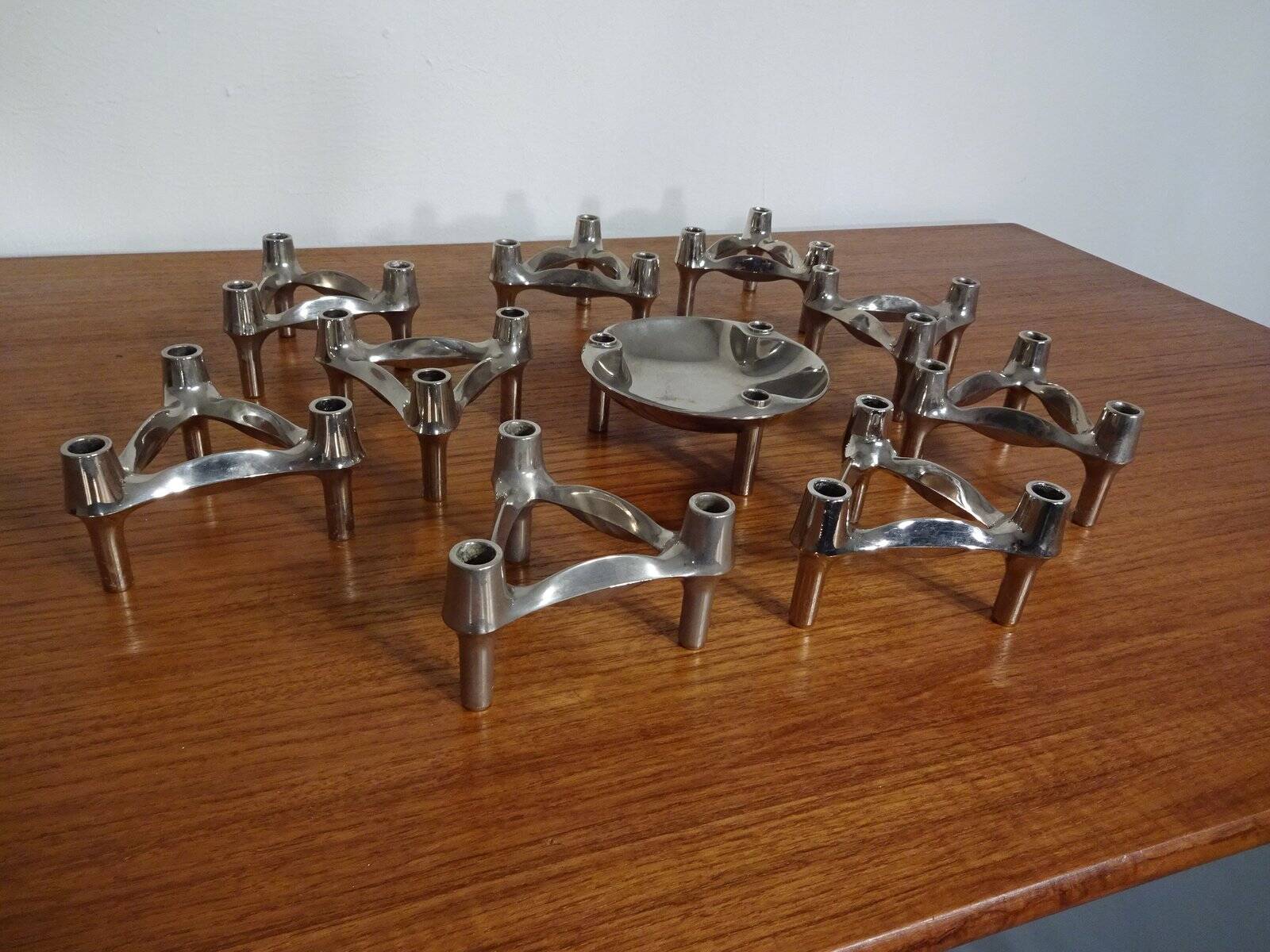 Candleholders by Ceasar Stoffi & Fritz Nagel for BMF, 1960s, Set of 10