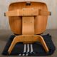 Charles & Ray Eames DCW Ash dining chair with Dark Brown Leather seat for Vitra