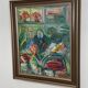 Huile sur toile suédoise – « Intérieur avec figures » par Erik Lo (1914–2004)