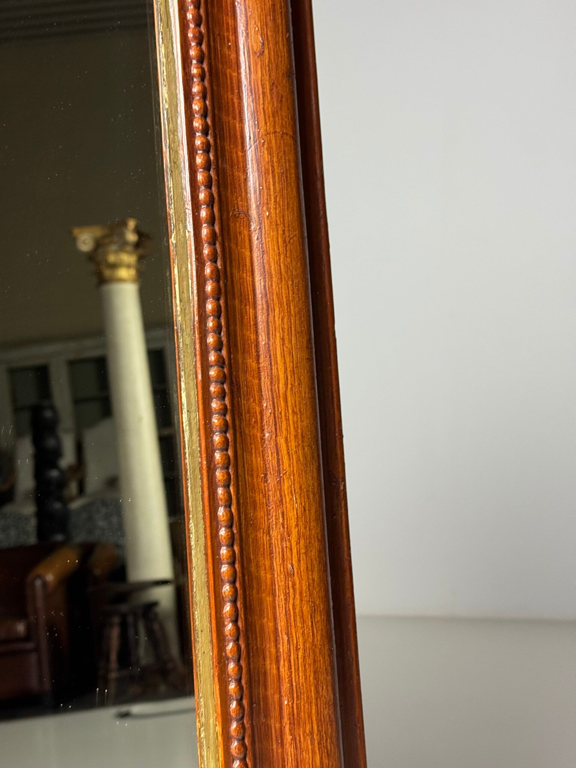 Faux bois antique mirror