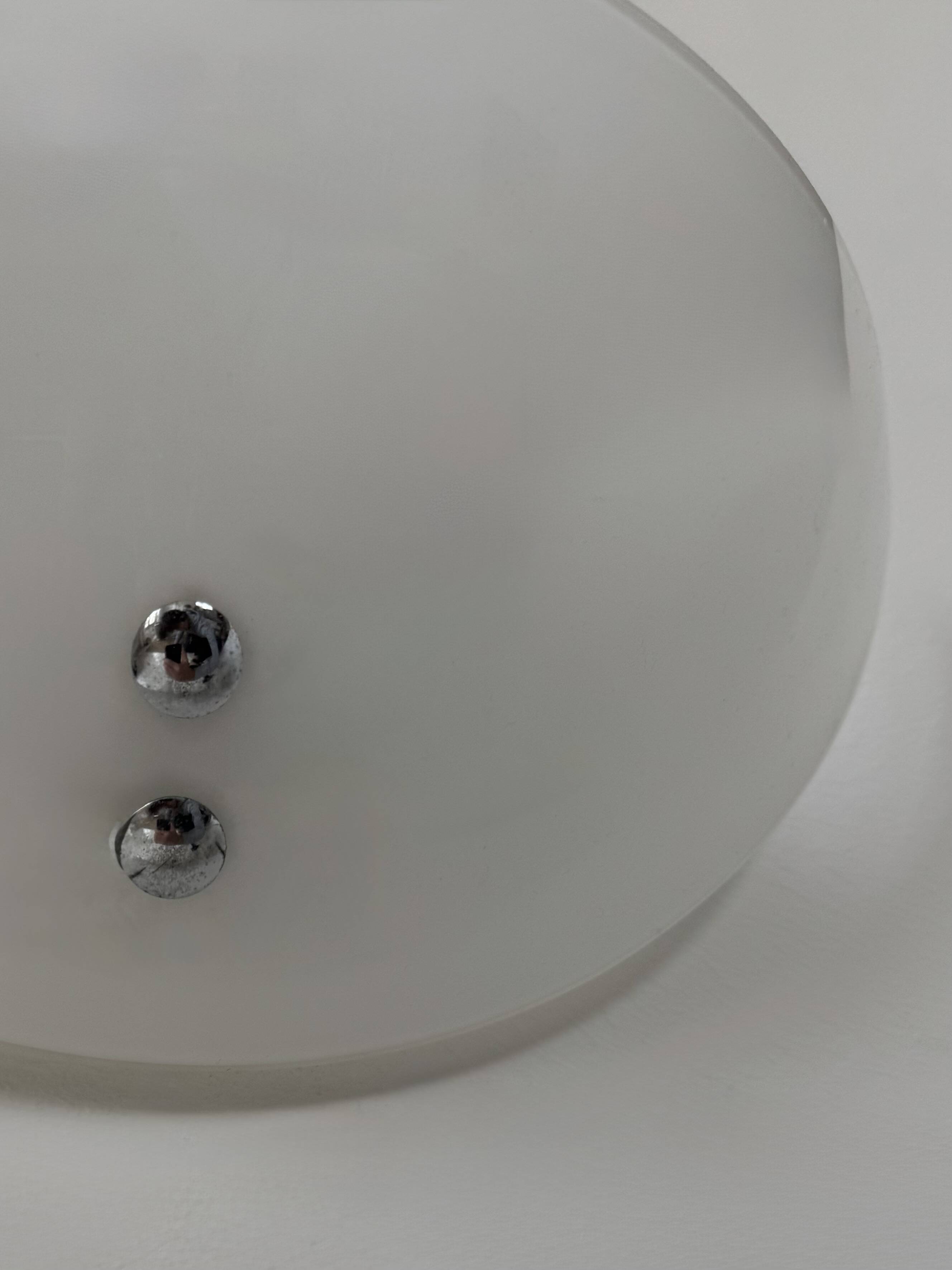 Vintage wall light, opaline glass and chrome, France, 1970.