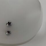 Vintage wall light, opaline glass and chrome, France, 1970.