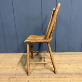 Set of four painted Dutch kitchen chairs.