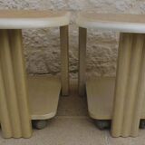 2 bedside tables or modern sofa ends on casters