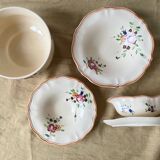 4 Serving Dishes with Painted Flowers Faïencerie de Longchamp Monaco 1960s