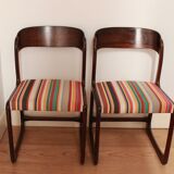 Pair of two chairs sled baumann