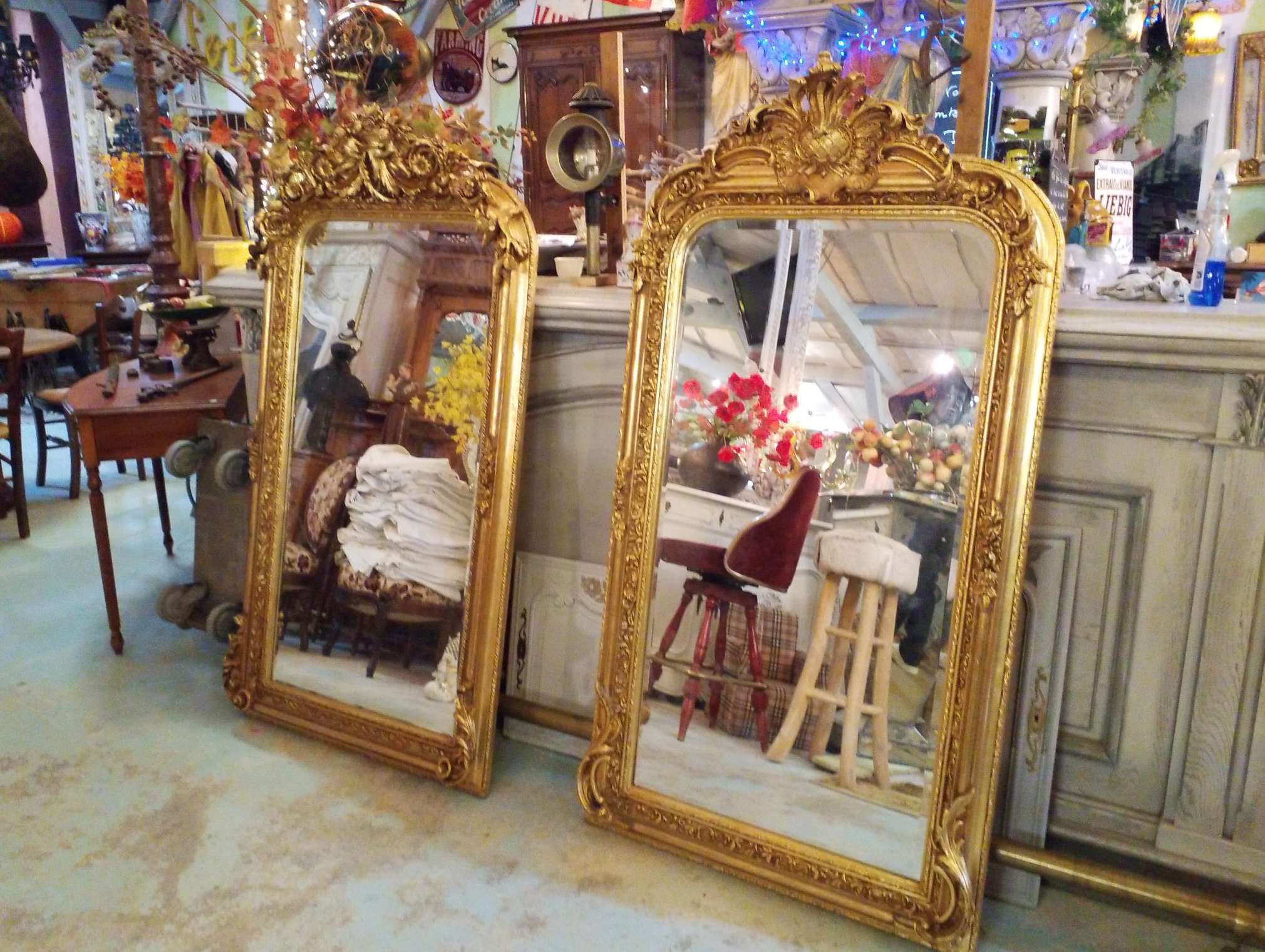 Golden mirror 85x160cm