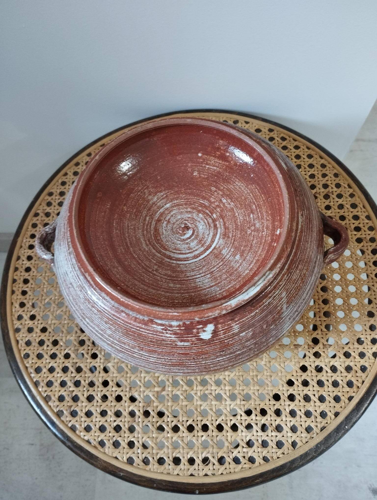 Soupière en grés vernissé en Biot - pièce de forme vintage