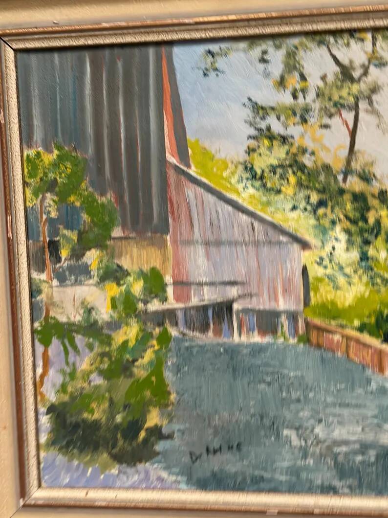 Original Swedish Oil on Canvas – "Cascade" – Signed – Vintage and Framed – 53 × 68.5 cm (20.9" × 27")