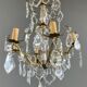 Bronze and crystal chandelier with pendants, Louis XV style, 20th century.