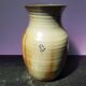 Old brown sandstone vase & beige signed deco 70s vintage