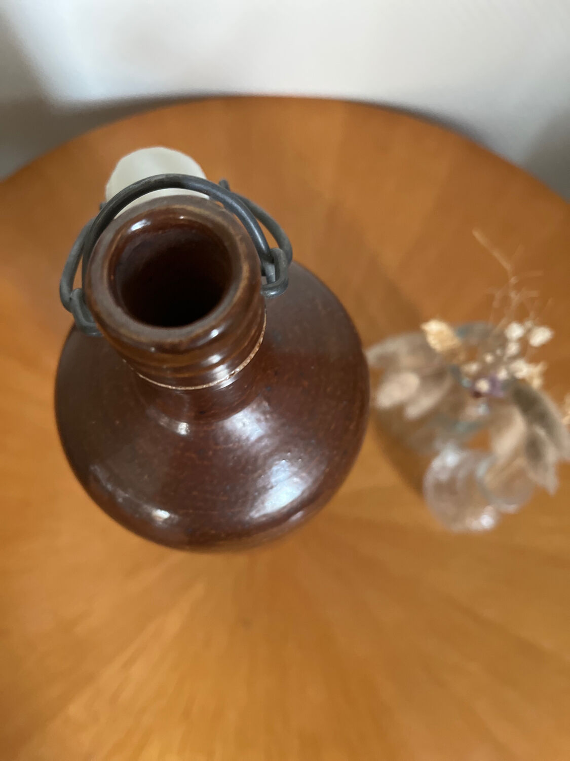 Vintage stoneware and porcelain bottle