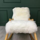 Vintage Sheepskin Fluffy Rocking Chair by Ton