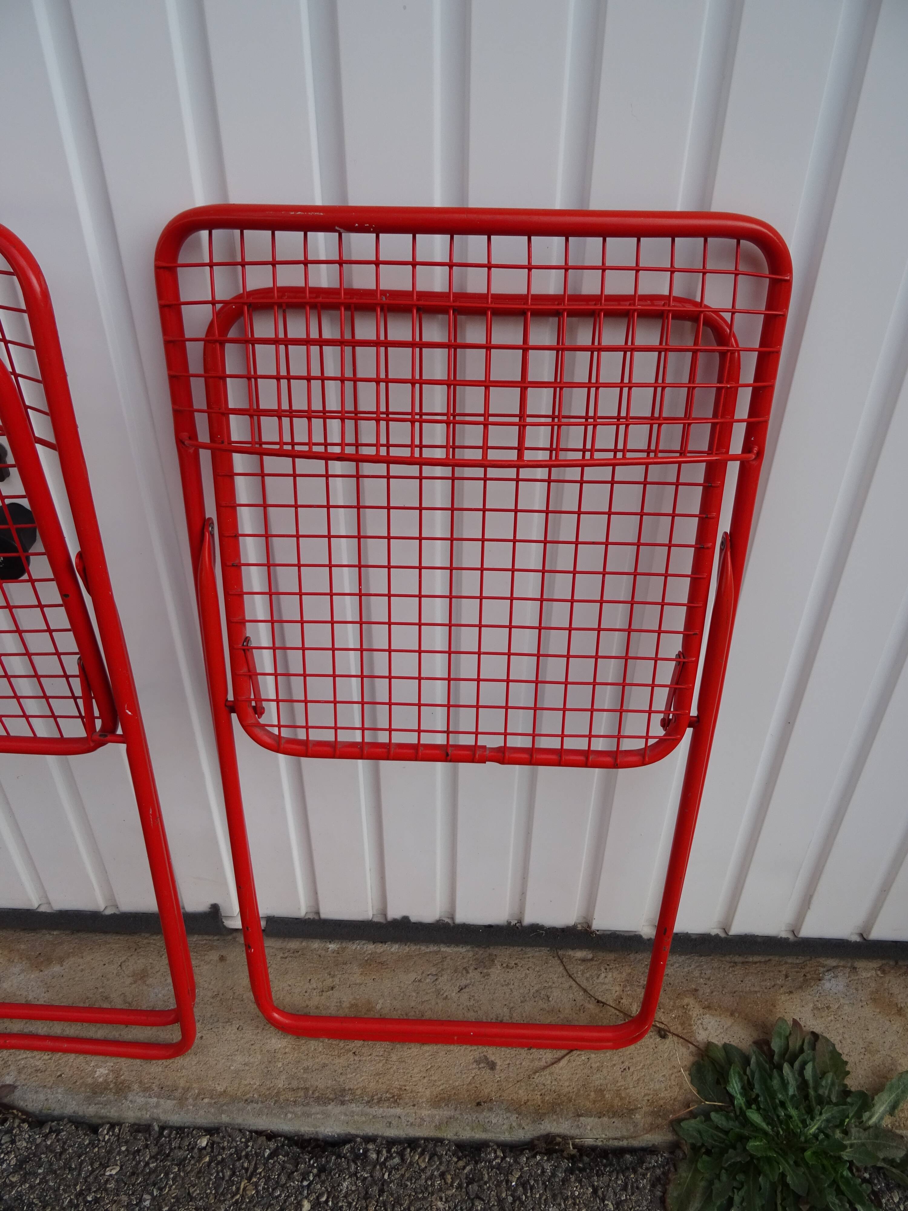 Pair of folding chairs Ted Net N. Gamelgaard 80s Ikéa