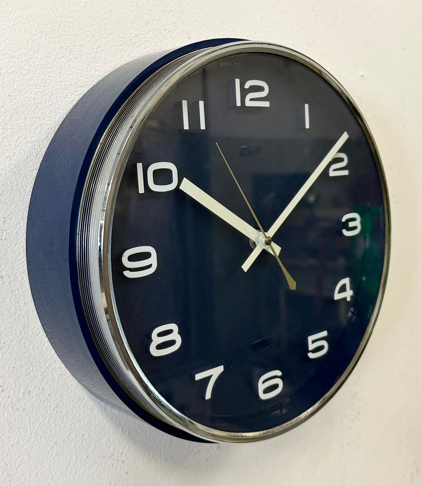 Vintage Blue Bakelite Electric Wall Clock from Metamec, 1970s