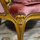 Pair of cabriolet armchairs in Louis XV style – Carved wood – Pink velvet –