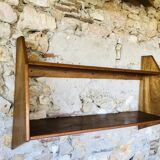 Vintage wall shelf with two shelves, 1970's