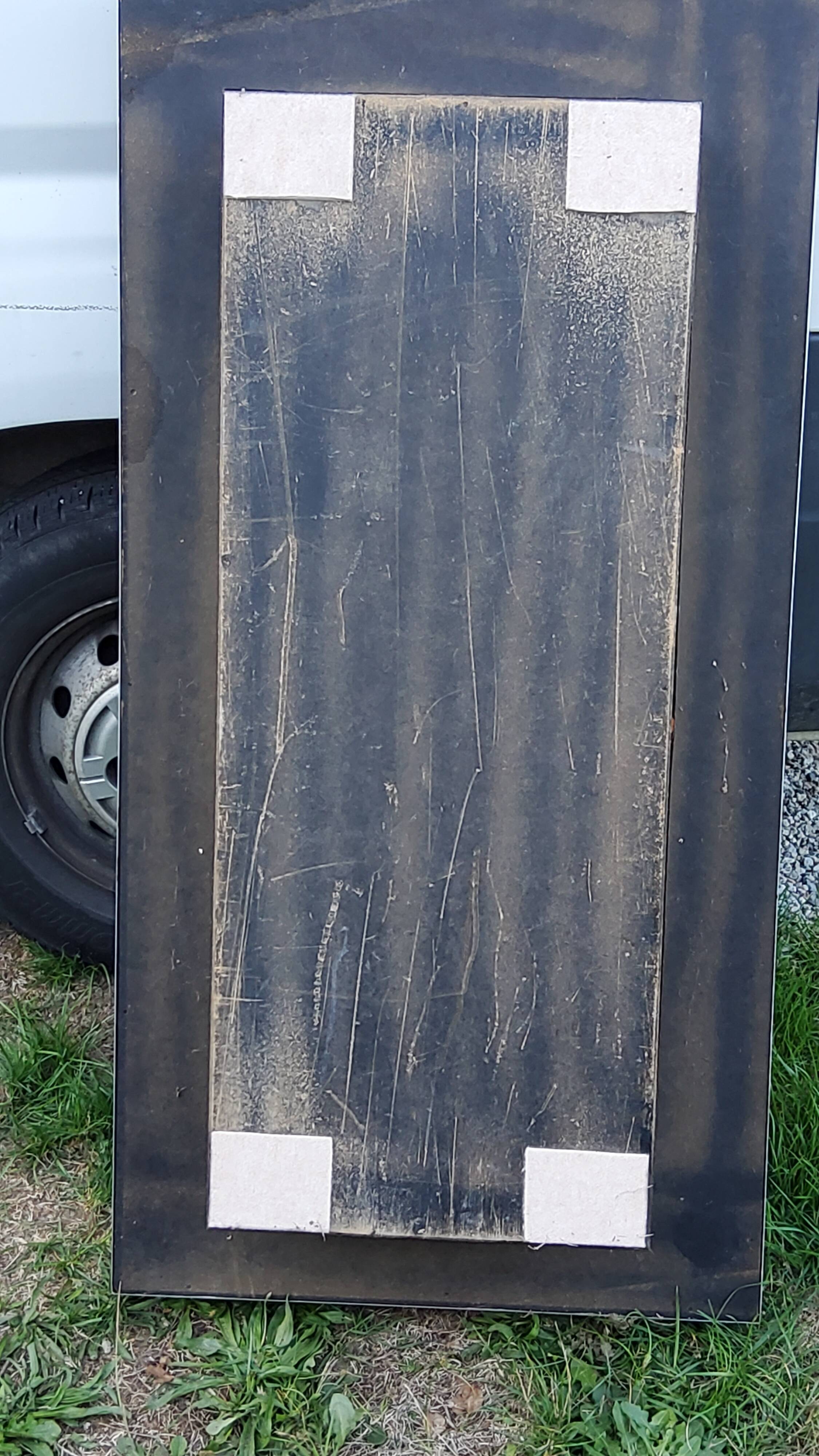 Coffee table in brushed steel and black tinted glass from the 70s