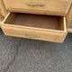 Renovated art deco sideboard in raw solid oak and gray marble 200cm