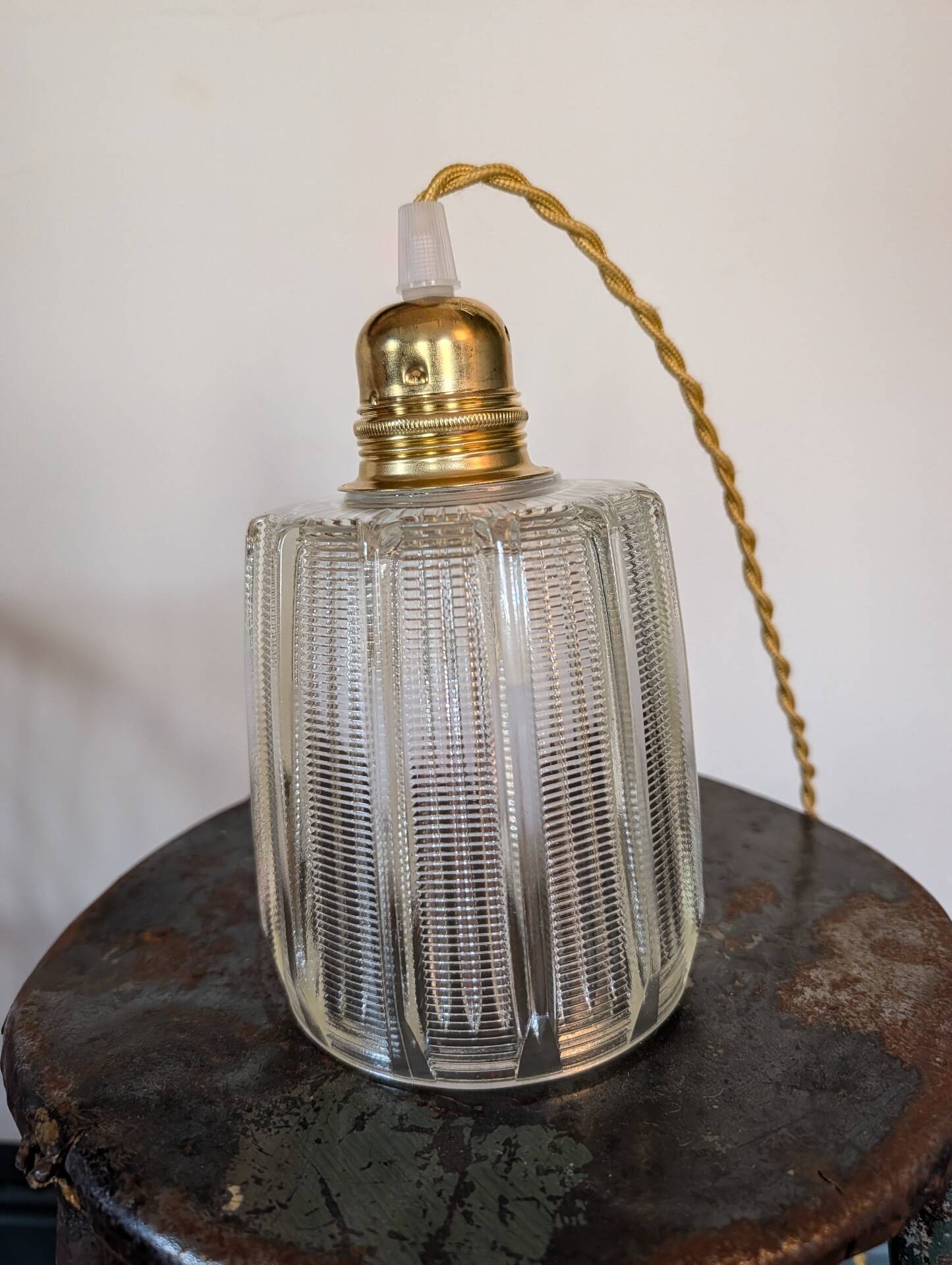 Thick glass lampshade – 1950s/60s