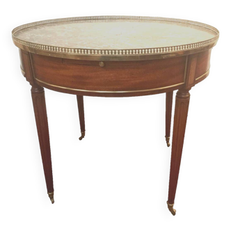 Louis XVI style hot water bottle table in mahogany and 20th century marble