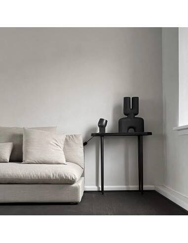 Lampe de table pivotante, projecteur en métal bronze patiné, œuvre contemporaine.