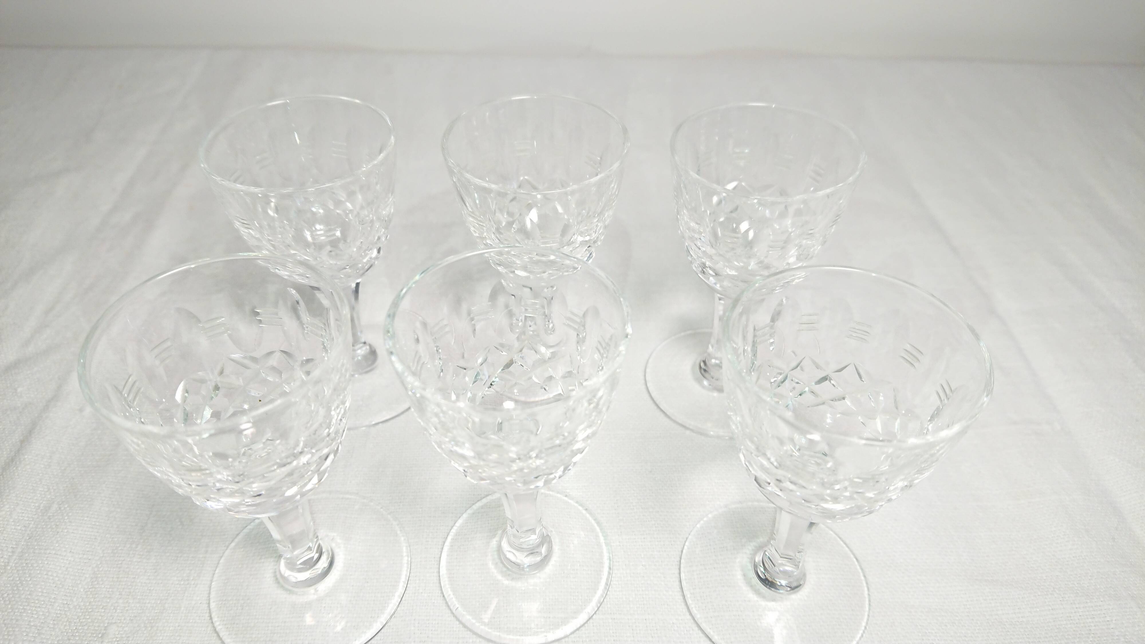 Six glasses - cut - crystalware from Lorraine