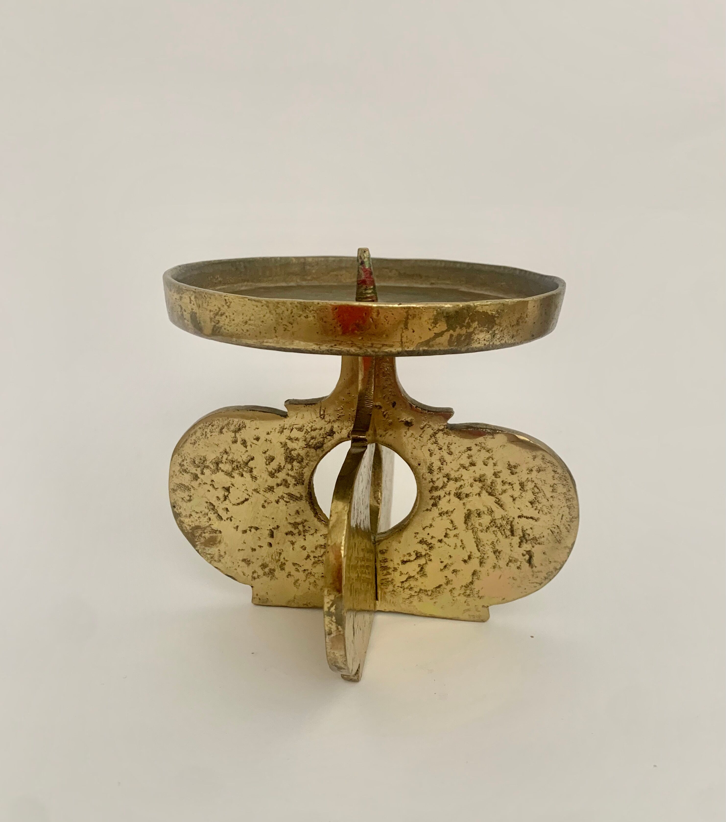 Brutalist bronze candleholder, 1970s