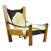 Fauteuil safari vintage par john de haard / 1960 gebroeders jonkers