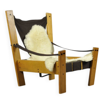 Vintage safari easy chair by john de haard / 1960s  gebroeders jonkers