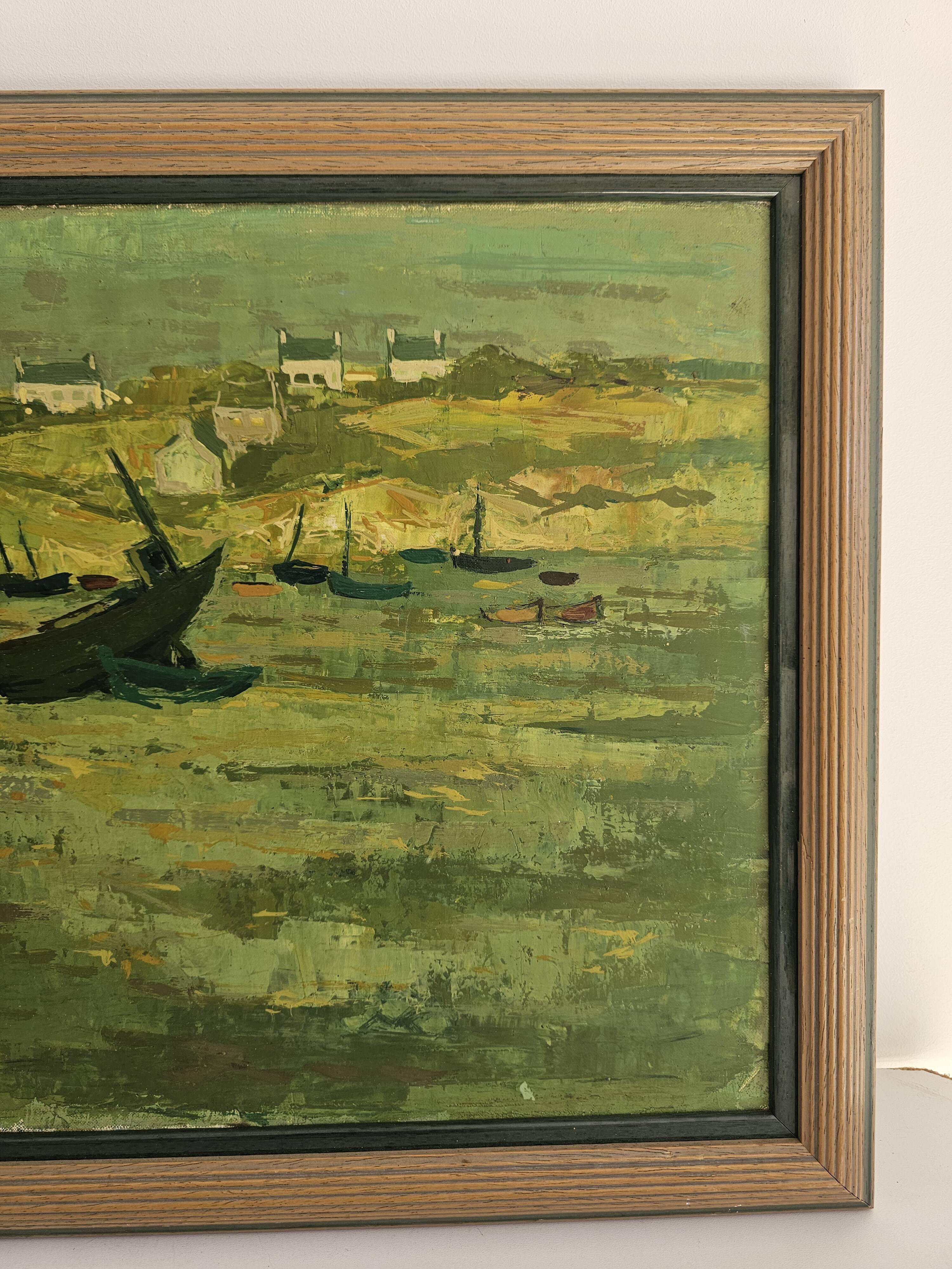 Tableau Huile sur toile - Paysage Breton, signé Jean Jacques Morvan