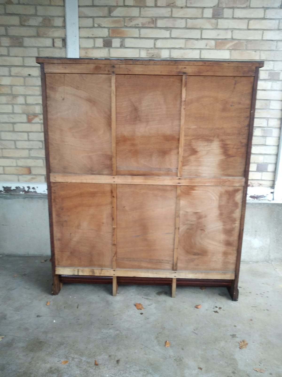 Vintage triple curtained filing cabinet, old 1930