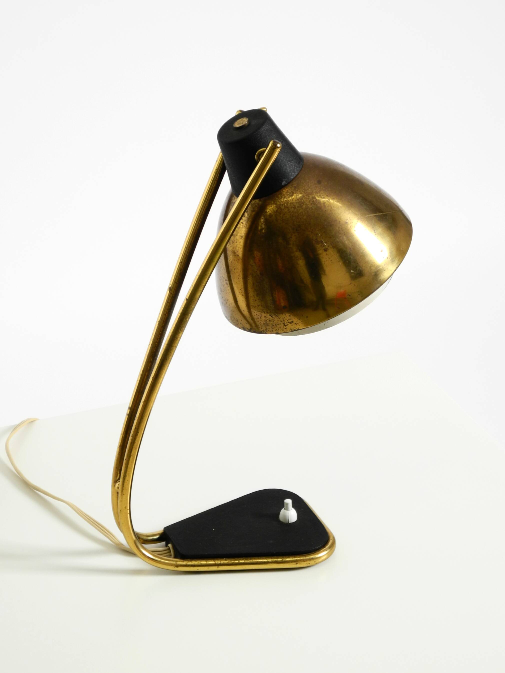 Rare large Mid Century Modern brass table lamp with beautiful patina