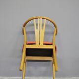 Set of 11 modern curved wood oak chairs